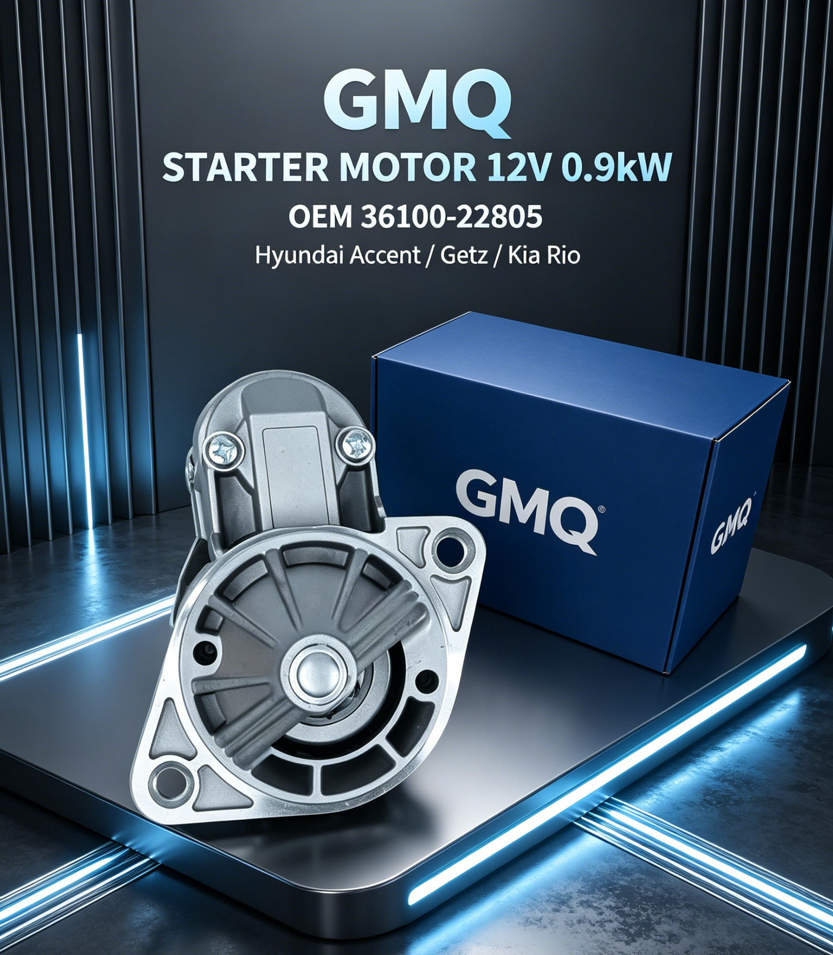 36100-22805-起动机总成 12V 0.9kW-GMQ