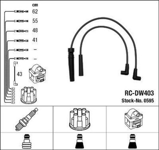 GMQ Auto Parts Ignition Cable Set (Spark Plug Wires) Auto Spare Parts for DAEWOO NEXIA